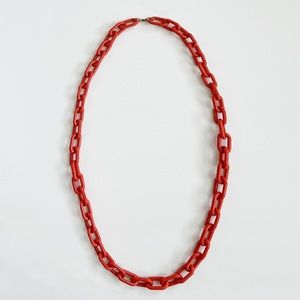 Orange Chunky Link Necklace